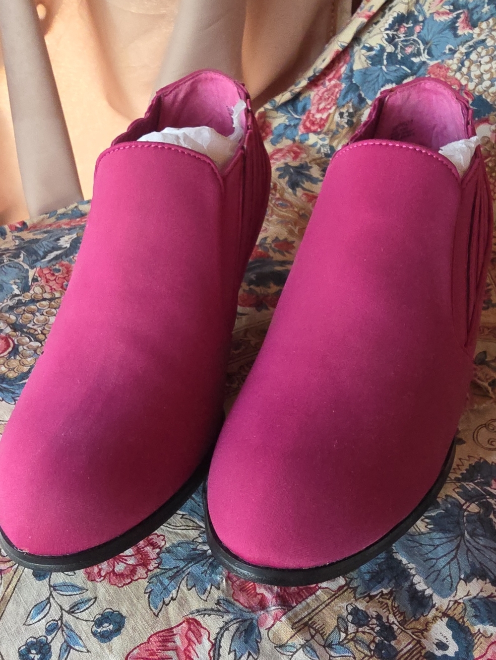Aj Valenci Fuchsia Slip-On Ankle Booties